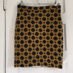 Blue and Yellow Anthropologie Pencil Skirt